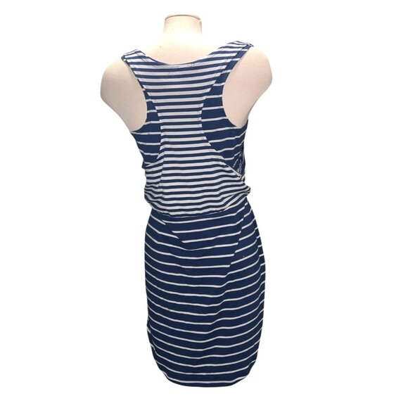 Jessica Simpson Blue & White Striped Sleeveless Tank Dress Large Racerback Casua - Picture 2 of 13